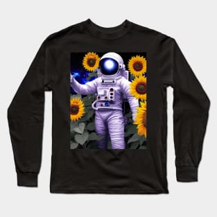 Astronaut big Sunflower Long Sleeve T-Shirt